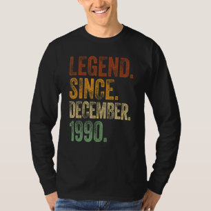 Retro 1990 Birthday December Born Legend Since 19 T-Shirt