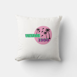 Retro 1990 Birthday Gift Throw Pillow