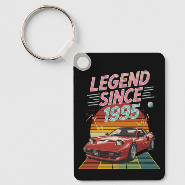 Retro 1995 Legend - Classic Car Birthday Gift Keychain (Front)