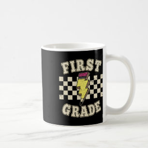 Retro 1st First Grade Teacher Lightning Bolt Penci Coffee Mug