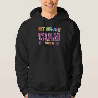 Retro 1st Grade Team Pencil Back To School Teacher Hoodie