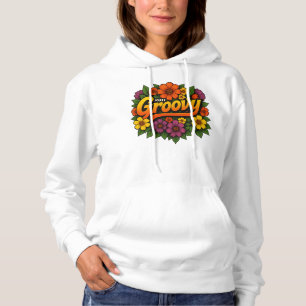 Retro 2011 Floral Power Lettering Design Hoodie