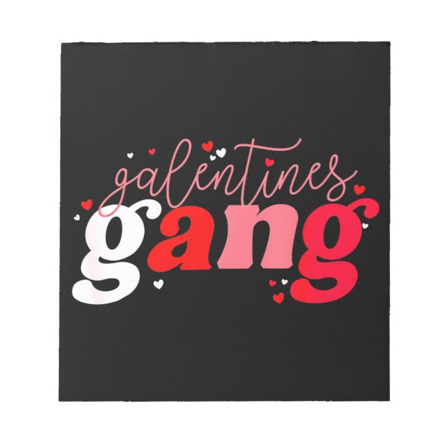 Retro 2023 Valentine's Day Galentines Gang Funny Notepad (Front)