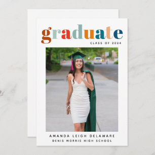 Retro 2024 Graduation Photo Announcement