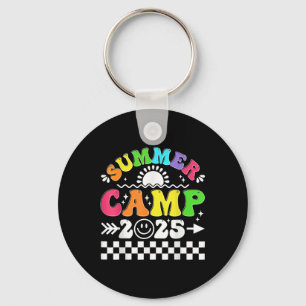 Retro 2025 Summer Camp Vacation Camper Matching Fa Keychain