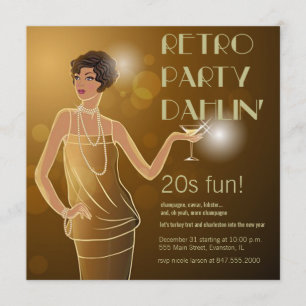 retro 20s party invitation