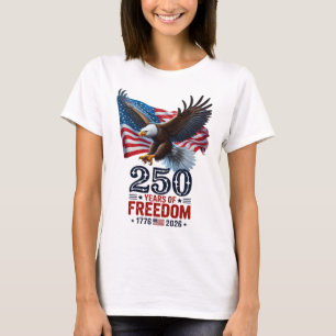 Retro 250 Years Of Freedom USA Patriotic July 4th T-Shirt