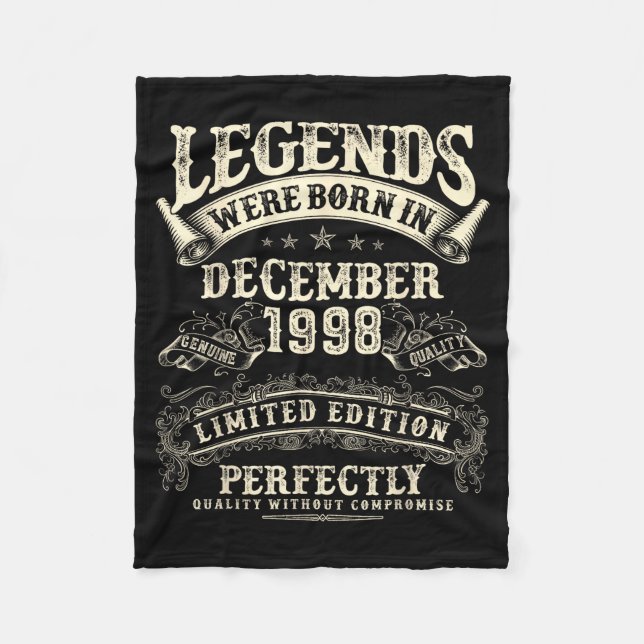 Retro 27th Birthday For Men 27 Year Old December 1 Fleece Blanket (Front)