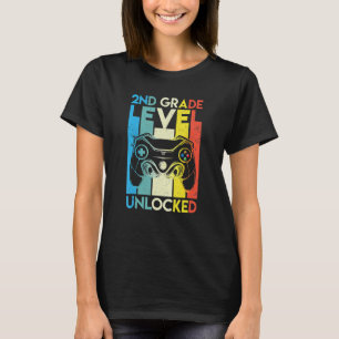 Retro 2nd Grade Level Unlocked Video Game Back To  T-Shirt