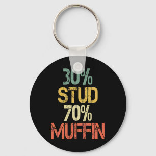 Retro 30 Stud 70 Muffin Sarcasm Dad Bod Figure Keychain
