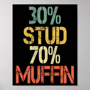 Retro 30 Stud 70 Muffin Sarcasm Dad Bod Figure Poster