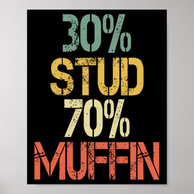 Retro 30 Stud 70 Muffin Sarcasm Dad Bod Figure  Poster (Front)