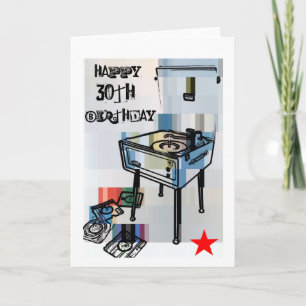 Rétro 30ème carte d'anniversaire heureuse