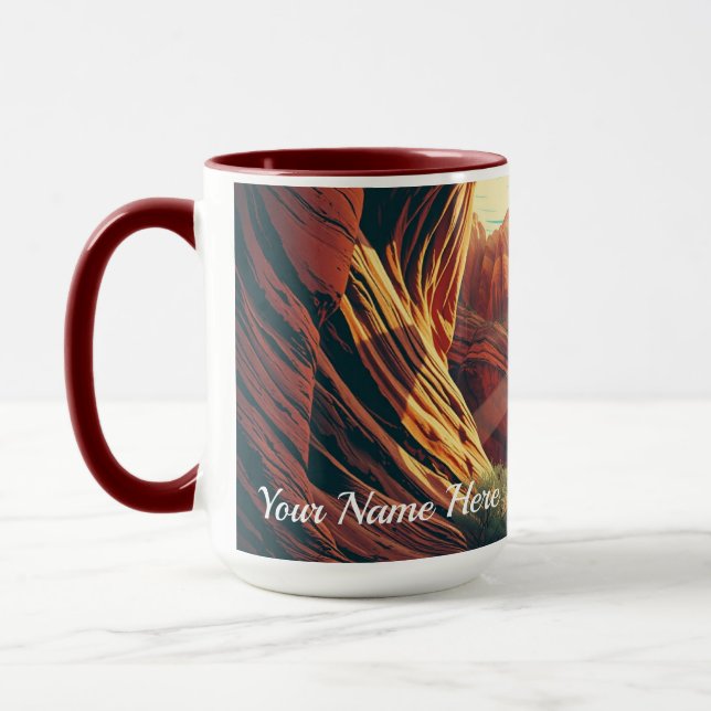Retro 30s Zion National Park Groovy Sunset Mug (Left)