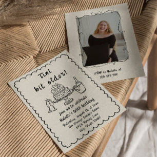 Retro 30th Champagne Cake Photo Birthday Party Invitation