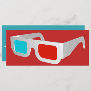 Retro 3D Glasses Graphic Invitation
