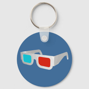 Retro 3D Glasses Graphic Keychain