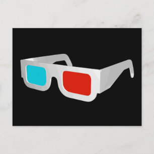 Retro 3D Glasses Graphic Postcard