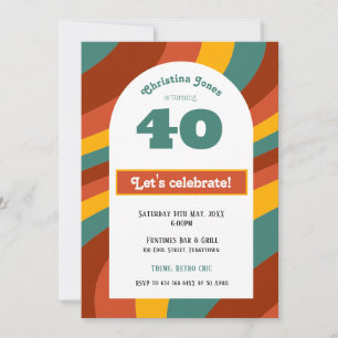 Retro 40th Birthday invitation