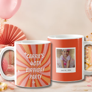 Retro 40th Birthday Photo Coffee Mug