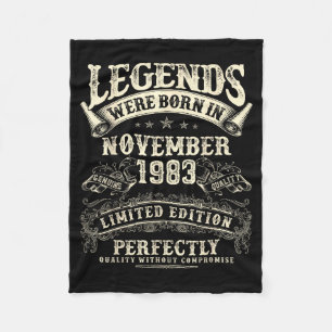 Retro 42nd Birthday For Men 42 Year Old November 1 Fleece Blanket