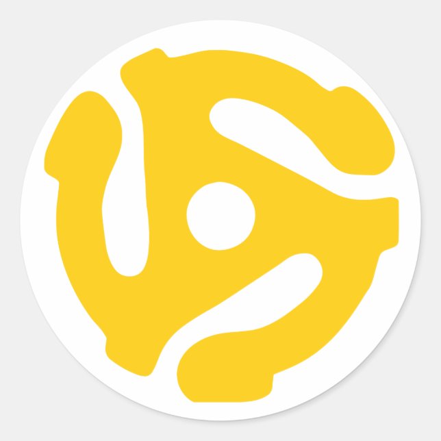 Retro 45 Record Adapter Classic Round Sticker (Front)