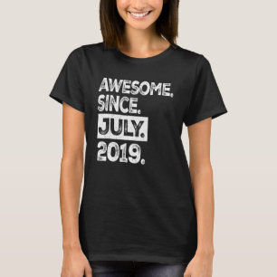 Retro 4 Years Old 4th Birthday Awesome Since July  T-Shirt