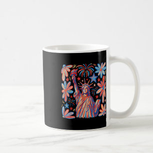 Retro 4th July Statue Of Liberty America Girl Wome Coffee Mug