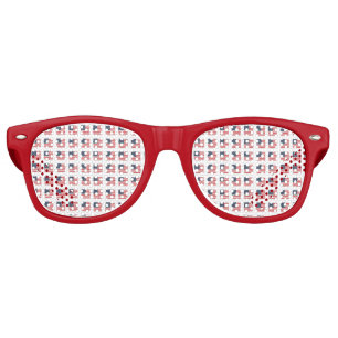 Retro 4th of July Chequerboard Patriotic StarStrip Sunglasses