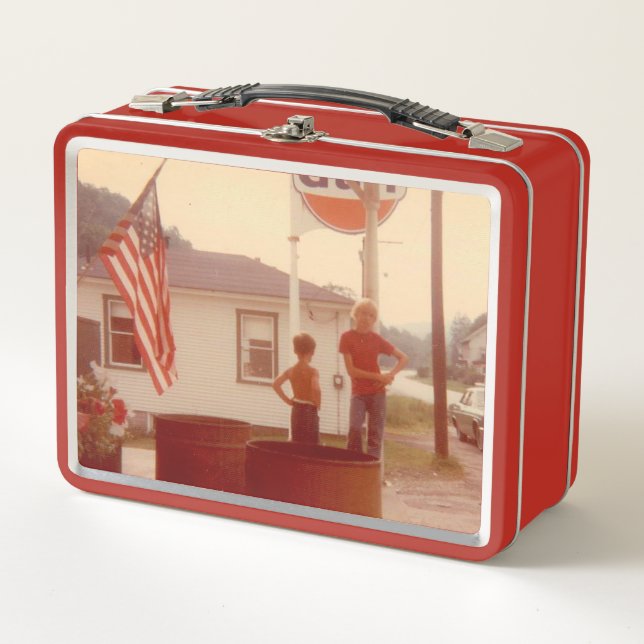 Retro 4th of July Kids Scene 4Ashley Metal Lunch Box (Front)