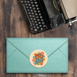 Retro 50 & Fab Classic Round Sticker