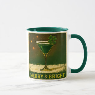 Retro 50s 4 Leaf Clover Irish Christmas Martini Mug
