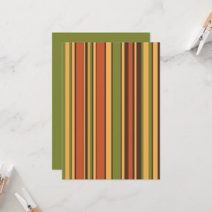 Retro 50s 60s 70s Stripes Orange Avocado Brown Invitation