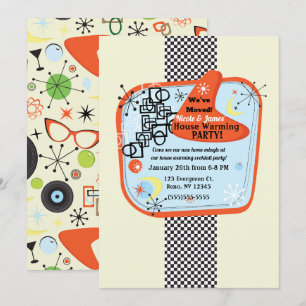 Retro 50's 60's Vintage Housewarming Party Invitation
