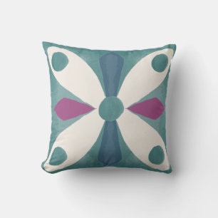 Retro 50s abstract pattern throw pillow