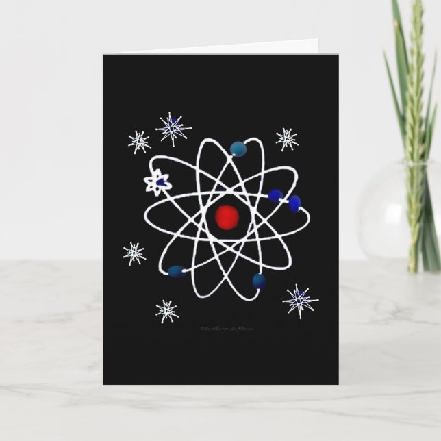Retro 50s Atomic Print On Black Card (Front)
