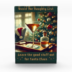 Retro 50s Avoid The Naughty List Christmas Martini Photo Block