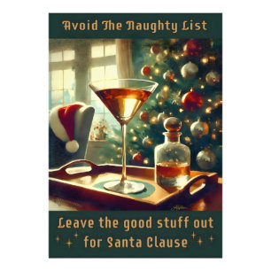 Retro 50s Avoid The Naughty List Christmas Martini Photo Print