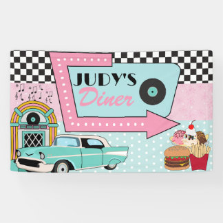 Retro 50s Birthday Party  Banner