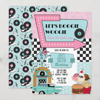 Retro 50s Birthday Party Invitation