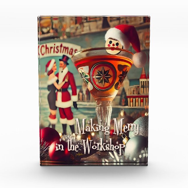 Retro 50s Cocktail Making Merry Christmas Workshop Photo Block (Front)