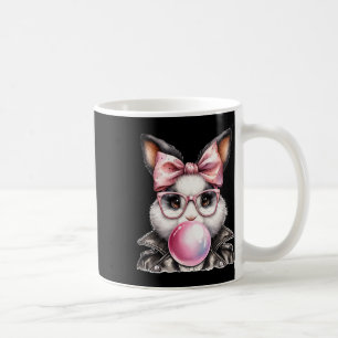 Retro 50's Cute Easter Bunny Blowing Bubble Gum 5 Coffee Mug
