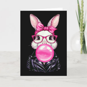 Retro 50's Cute Easter Bunny Blowing Bubble Gum 7 Card