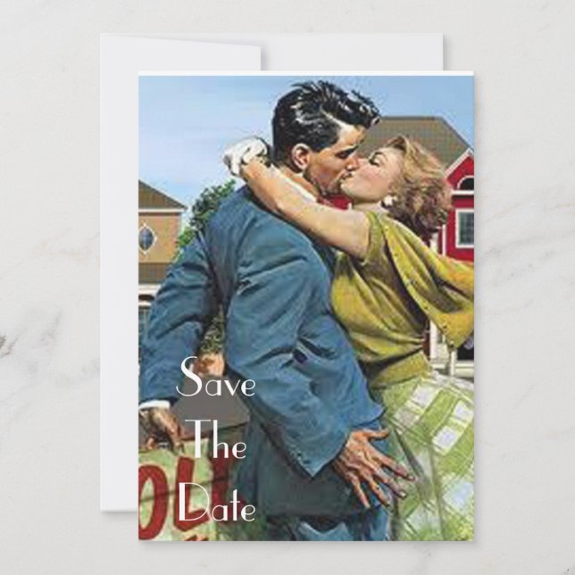 Retro 50's Enregistrer les invitations de date (Devant)