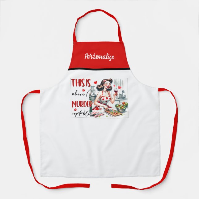 Retro 50s Glam Housewife Funny Sarcastic Humour Apron (Front)