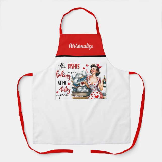 Retro 50s Glam Housewife Funny Sarcastic Humour Apron (Front)
