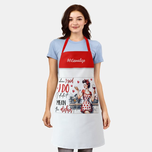 Retro 50s Glam Housewife Funny Sarcastic Humour Apron (Worn)