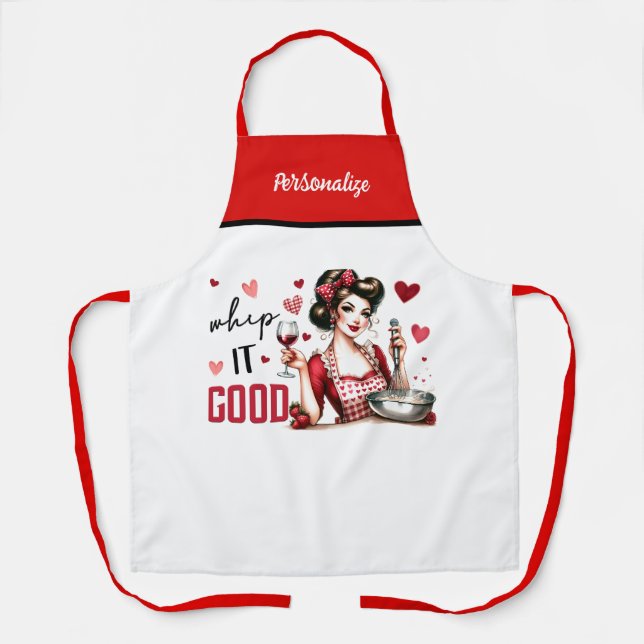 Retro 50s Glam Housewife Funny Sarcastic Humour Apron (Front)