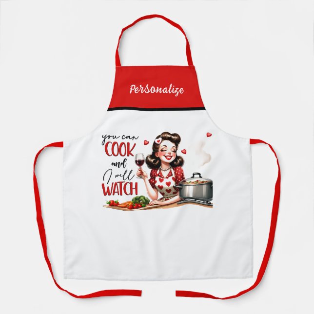 Retro 50s Glam Housewife Funny Sarcastic Humour Apron (Front)