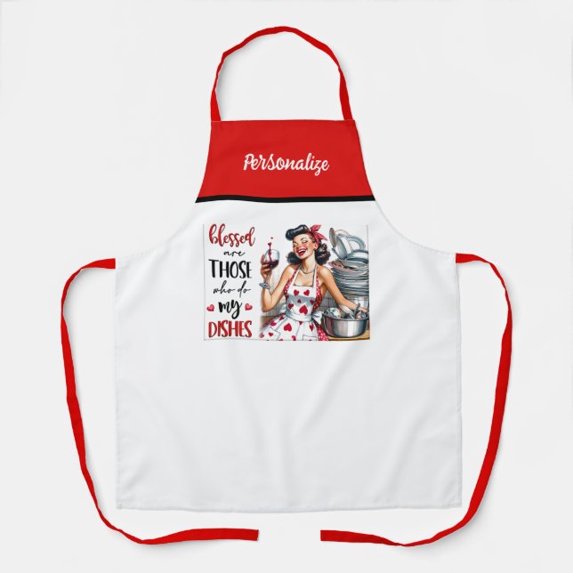 Retro 50s Glam Housewife Funny Sarcastic Humour Apron (Front)